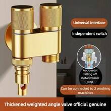 LSSH [Golden High Traffic]The Bathroom Is Equipped With A Dual Control Faucet With 2 Outlets. Very Suitable For Connecting Washing Machines And Toilets. Bathroom Accessories Bathroom Tools