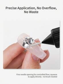 XEIJAYI 2pcs 10g STICKY DIAMOND Gel For Nails - Fills Gaps, Secures Rhinestones & Nail Art, Strong Adhesive For Professional Salon Or DIY Home Manicure, Long-Lasting, Easy To Apply, No Wipe Top Coat - 無色 - 查看 3