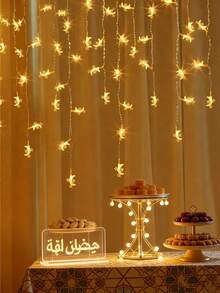 1 pezzo 10/20/40 luci 1,5/3/6m Luci a stringa decorative a forma di luna e stelle per festival, decorazione per compleanni, camera da letto, feste, regalo per vacanze, luci a stringa da 20 piedi a forma di luna e stelle, luci a forma di luna e mini stelle, adatte per cortile, giardino, matrimonio, festa, decorazione per vacanze - luce calda - Visualizzare 8