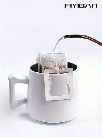 FIYIBAN 50 Pcs Of Portable Coffee Drip Filters, Hand Drip Cups, Filter Paper Bags, And Coffee Powder Bags For Home And Office Use