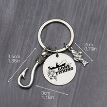 1pc Unisex Fishing Enthusiast Designed Time Gem Keychain Pendant Bag Accessory Gift - Multicolor - View 4