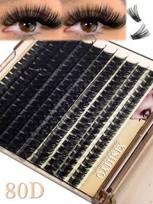 120D/100D/80D/60D/50D/40D/30D Soft Fluffy Lash Clusters Kit Thick Cluster Eyelash Extensions Individual Lashes Faux Mink Eyelash Clusters D+Curl 10MM/12MM/14MM/16MM/18MM Lash Extension Dramatic Eyelash Extensions Eyelashes Clusters Diy Makeup(200/160pcs/Box