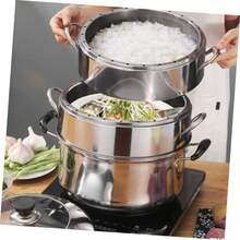 Luxshiny Cesta De Vapor De Acero Inoxidable 304 De 26cm y Resistente Ideal Para Cocción Al Vapor De Alimentos En Casa Steamer Basket Para Verduras y á - 1 - Ver 9