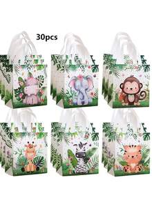 6/12/30 piezas Bolsas de regalo/Bolsas de tela con tema de aventura en la jungla, bolsas plegables con estampado de animales de la selva, adecuadas para cumpleaños, bodas, fiestas con tema de animales de la jungla, baby shower, regalos para invitados de baby shower, revelación de , recuerdos de baby shower, mamá de niño, embarazo, despedida de soltera, 1er cumpleaños, primeros artículos para bebé, rosa, anuncio de embarazo, anuncio de embarazo - Multicolor - Ver 13