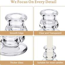 2/12/20/24 Pcs Glass Candle Holders Set, Transparent Cone-Shaped Candle Holders, Suitable For Tabletop Placement, Romantic Glass Candle Holders, Can Be Used For Wedding Centerpiece Decoration, Party Supplies, Holidays: Christmas, Halloween, Thanksgiving, Valentine's Day (Candles Not Included) - Transparent - View 7