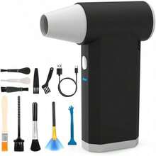 Electric Air Duster-180000RPM Compressed Air Duster, Super Power Cordless Jet Air Blower, 3-Gear Adjustable Mini Rechargeable Turbo Fan For Computer, Keyboard, House, Outdoor And Car, Gifts For Men - 預設 - 查看 9