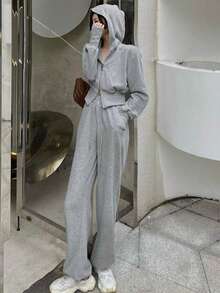 Women Two-Piece Outfits - 灰色 - 查看 2