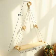 Bộ 1/2 kệ treo tường bằng hạt gỗ đan, kệ treo tường bằng dây thừng gỗ sáng màu, kệ treo cây phong cách Boho Farmhouse, thích hợp cho tường phòng khách, phòng ngủ, kệ trang trí treo dây thừng thời trang, kệ lưu trữ treo tường phong cách Bohemian hiện đại, kệ treo tường đa chức năng bằng hạt gỗ đan, kệ treo tường tối giản thanh lịch, kệ trưng bày trang trí nhà cửa thời trang, thích hợp cho tường phòng tắm, nhà bếp, phòng ngủ hoặc phòng khách. - Nhiều màu - Xem 14