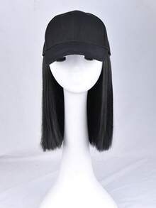10 Inches Synthetic Straight Hair Extensions With Black Baseball Cap Wig For Woman Girls Heat-Resisting Fiber Casual Daily - Multicolor - View 5