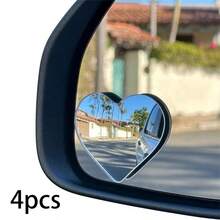 2pcs 360° Rotating Frameless Car Rearview Blind Spot Mirrors, Silver - Silver - View 8