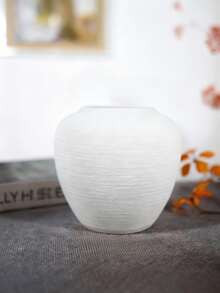 Juego de jarrones de plástico blanco, decoración de jarrones estilo Wabi-Sabi, jarrones minimalistas de caña mate, decoración de escritorio para el hogar - Multicolor - Ver 5