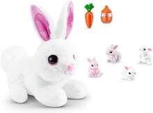 ZURU Pets Alive Mama Bunny Surprise Interactive Plush Toy Set With Baby Bunnies, Magic Bottle, Stickers, Storage Cage, 10+ Sounds, Ages 3+ - White - View 4