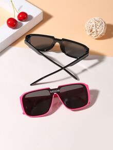 2 piezas Gafas de moda de marco cuadrado clásico casual de policarbonato para niños y niñas de 8 a 14 años para uso al aire libre - Multicolor - Ver 7