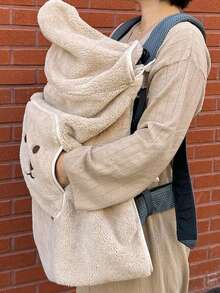 1pc Upgraded Baby Windproof Blanket, Thicker Design, Coffee Color, Baby Carrier Wind Cover, Warm Cloak, Portable Cover, 3-In-1 Multifunctional Blanket, Foldable, Washable, Suitable For Toddlers Outdoor Travel, Multiple Colors Available, Warm And Portable, Suitable For Outdoor Activities - Brown - View 7