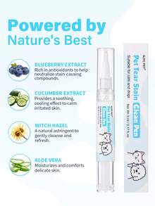 GJYC PET 1 Pack Pet Tear Stain Remover Pen For Dogs & Cats, Easy-Grip Facial Stain Cleaner Tool With & Gentle Solution, Removes Tear Stains Around Eyes And Mouth, 0.17 Fl Oz