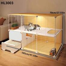 Lồng mèo Cat Villa, lồng mèo tích hợp hộp vệ sinh cho mèo, giường ngủ cho mèo, nhà cho mèo, lồng mèo trong nhà cỡ lớn có hộp vệ sinh. - Nhiều màu - Xem 2