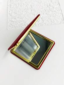 Armani 极简主义纯色便携式标志性红色粉饼镜 - 紅色 - 查看 7