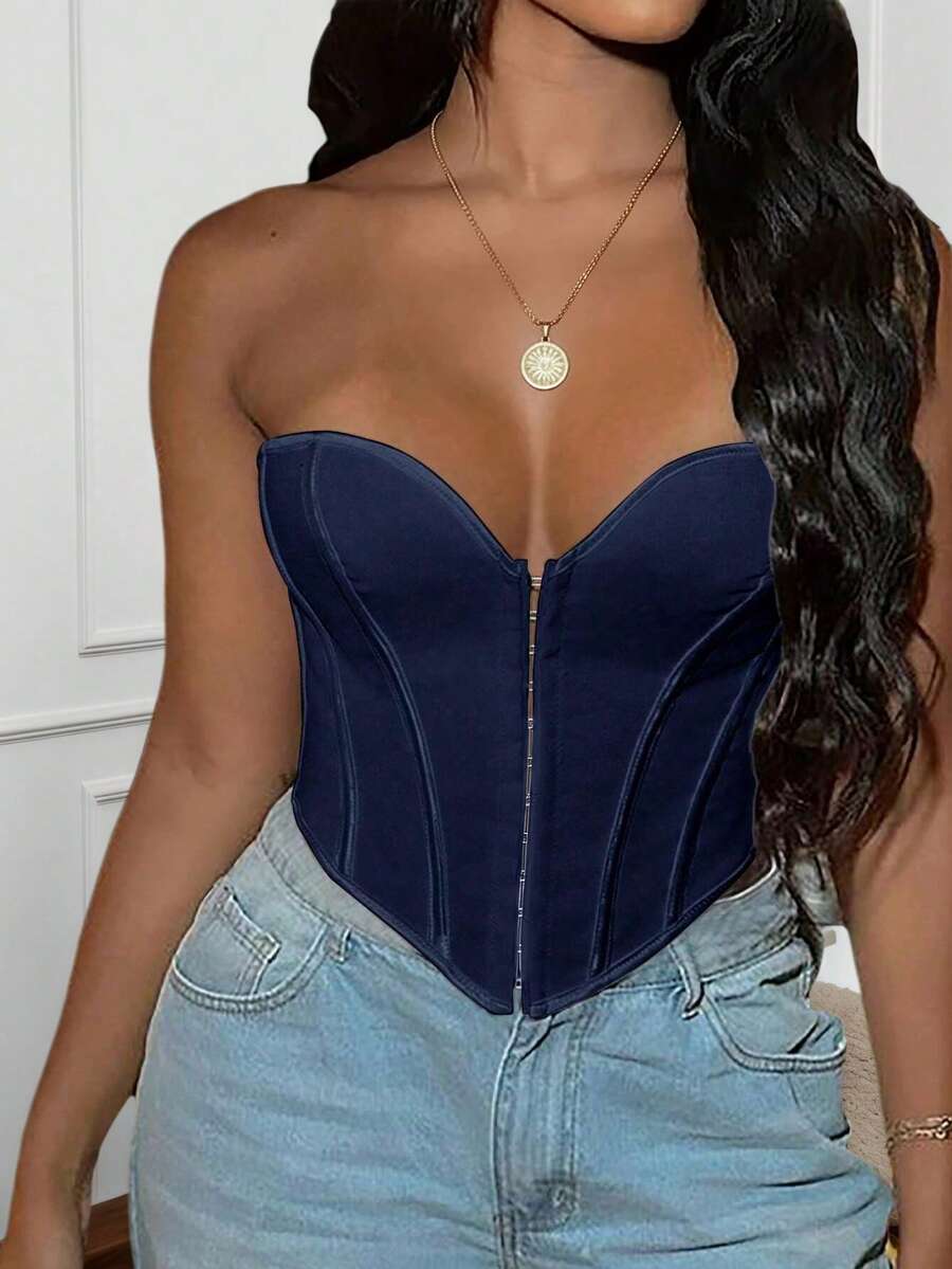 Yuwenier Y2K Backless Halter Top With Eye Socket Lace-Up, Music Festival Summer