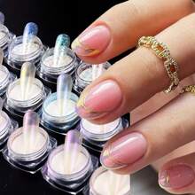 18 Colors/Set Mermaid Aurora Nail Glitter Powder, Moonlight Mirror Holographic Nail Art Decorations - Multicolor - View 9