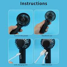 AOYI Mini Portable Handheld Fan, Rechargeable Personal Eyelash Drying Fan, 500mAh Battery 3 Adjustable Speed, Beach Accessories, Small Cooling Hand Fan For Vacation, Commute, Women Makeup, Office, Outdoor, Summer Essentials