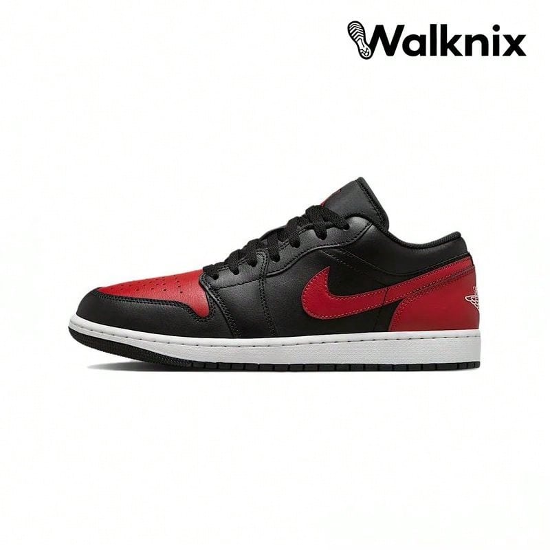 Air Jordan 1 Low 'Bred' Black Varsity-Red White Sneakers Men 553558-067 - 彩色 - 查看 1