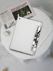 Fashion Black And White Splicing Pattern Tablet Protective Case, Compatible With IPad 9.7/10.2/10.5/10.9/12.9/Pro 11, 10th Generation, Compatible With Samsung Galaxy Tab S6 Lite 10.4-Inch, Compatible With Kindle Paperwhite 12th Gen 2024, Kindle (11th Generation) 2022 Version, Kobo Clara Color, Soft Fall Protection, Smart Stand/Automatic Wake-Up/Sleep - Multicolor - View 3