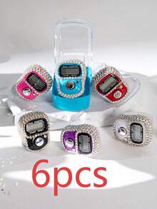 1pc Mini Rhinestone Counter Finger Ring Tally Counter, Compact & Lightweight, 0-99999 Counting Range, Convenient For Prayer Counting, Inventory Counting, People Counting, Etc. - Multicolor - View 19