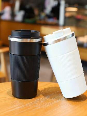 1 st 500 ml isolerad vattenflaska med halkfritt läderfodral, dubbelväggig vakuumisolerad vattenflaska i rostfritt stål, lämplig för camping, fester, hem, kontor, utomhus, skola, högtider och födelsedagspresenter