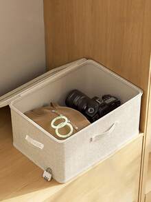 1 pieza Juego de cajas de almacenamiento plegables - Organizador multifuncional para guardar ropa, juguetes y otros artículos - Beis - Ver 4