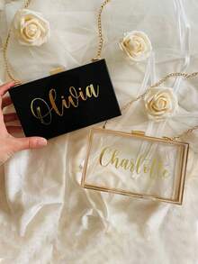 Personalized Custom Text Clutch Bag Gift For Friends, Bride, Mother Of The Bride / Christmas, Birthday, Holiday, Girls Trip / Women's Wallet / Custom Women's Creative - New Year's Eve Clutch - Holiday Party Clutch