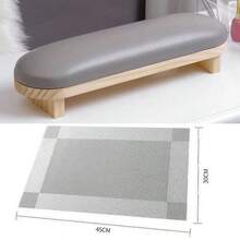 1 pieza Reposabrazos para uñas - Almohada de mano cómoda, almohada de mano de cuero resistente a la suciedad de escritorio para salón de uñas, adecuada para manicura, accesorio de cuidado de uñas sin olor para uso en salón o en casa, almohada para uñas de moda | Base dorada, accesorio para uñas