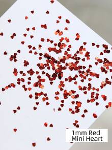 Brillo en forma de corazón rojo 1mm Mini corazón amoroso 3d Decoración de uñas para suministros de arte de uñas