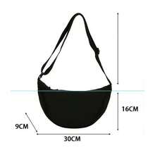 Sac bandoulière femme style ravioli, sac bandoulière léger en nylon, sac à bandoulière polyvalent - Noir - Voir 8
