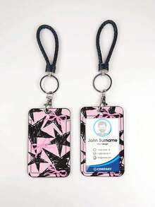 1pc ABS Black Rope Letter & Star Pattern Fashion Keychain, Bag Charm, Student Bus Protector - Multicolor - View 11