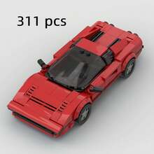 MIKEMENG 灰/黑/红经典成人积木套装，DIY积木汽车/跑车玩具，城市科技冠军杯系列，适合作为情人节、生日、万圣节、圣诞节送给男友/丈夫的礼物，也可用于家居装饰和收藏。 - 型號 - 查看 7