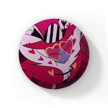 58mm Funny Pop Anime Hazbin Button Pin Creative Fun Cartoon Alastor Vox Husker Badge Brooch Bag Decor Fans Collect Gift - 58 mm - View 8