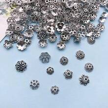 100pcs/Pack Vintage Mixed Style Hollow Flower End Cap Spacer Beads For DIY Bracelet Earring Necklace Jewelry Making - Multicolor - View 7