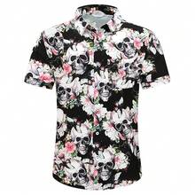 Hawaiian Shirt For Man Short Sleeve Button-Down Vintage Tropical Floral Print, Lightweight Breathable Summer Beach Shirt For Casual Vacation - A008 - Xem 5