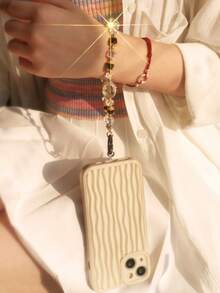 Vòng đeo tay đính hạt sang trọng có kẹp - Dây đeo ngắn thích hợp cho ốp lưng điện thoại, móc khóa và phụ kiện túi xách (Màu sắc và thứ tự đính hạt DIY là ngẫu nhiên; Hình ảnh chỉ mang tính chất tham khảo, Sản phẩm thực tế sẽ được ưu tiên). - Nhiều màu - Xem 6