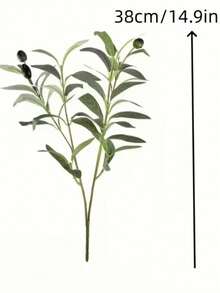 1/2 Stück lebensechte künstliche Olivenzweige mit realistischen grünen Früchten, geeignet für Heim- und Gartendekoration, Hochzeiten, Valentinstag, Ramadan, Geburtstage, Partys und kreative Geschenke, langanhaltend Kunststoff, einfach aufzustellen, ohne Behälter - Olivgrün - Übersicht 11