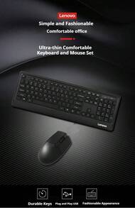 Lenovo Kombo Keyboard dan Mouse Nirkabel 2.4GHz: Portabel, Finishing Matte, Mode Tidur Multi-Level, Mesin Pelacak Optik Presisi Tinggi, Cocok untuk Laptop, Desktop, All-in-One, dan Penggunaan Kantor. - Hitam - View 6