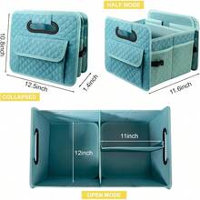 Car Trunk Organizers And Storage For SUV Collapsible Multi Compartment Container Box Adjustable Car Accessories For Women Men Lake Blue - LakeBlue - View 2