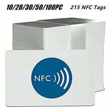 5/10/20/30/50/100pcs 215 NFC Tags, Programmable NFC Blank Clone Cards, NFC Chips, NFC Business Cards, Rewritable Ntag 215 NFC Tags Compatible With Android And All NFC-Enabled Devices - White - View 1