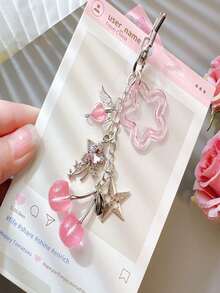 1个镶钻闪亮樱桃钥匙扣，时尚百搭可爱包包配饰 - 彩色 - 查看 2