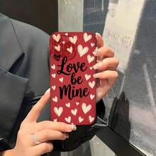 1PC Phone Case,  Love Be Mine Hearts Pattern , Stylish Phone Case, Phone Decoration, All-around Lens Protection, Creative Small Gift, Funny Gift for Boys and Girls - Negro - Ver 5