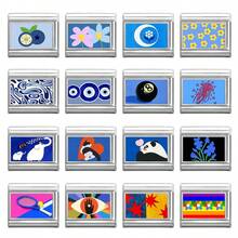 1pc DIY Photo Modular Bracelet, Decorated With Flower, Shell, Heart, Eye, Ocean Elements, Suitable As Party Gift For Friends/Couples, Applicable For Christmas, New Year, Halloween, Valentine's Day, Charming Design, Stainless Steel Jewelry, Local , Practical & Fashionable, Christmas & Halloween Essential, Autumn Tone, Christmas Style