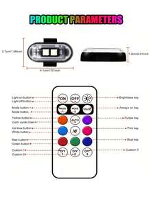 2/4/6pcs Motorcycle LED RGB Lights, 7 Colors, With Remote Control, Mini Lights, USB Airplane Lights, Universal For Cars And Motorcycles, With Remote Control