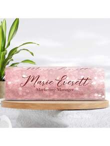 个性化办公桌铭牌 - 定制员工感谢礼品 - 亚克力办公桌铭牌 - 办公桌装饰礼品 - 送给老板、员工、教师、护士、经理的办公礼品（粉色兰花），完美的感谢礼品，个性化返校装饰，学习用品，送给教师，送给男孩女孩，送给青少年，初中生，高中生，大学生，大一新生，大二学生，低年级学生，度假氛围，办公室装饰