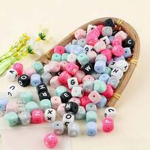 26pcs/Set, 12MM Silicone Letter Beads (Mixed Letters In White, Black, Green, Hot Pink, Etc.), Suitable For Making Handmade DIY Bracelets, Necklaces, Pens, Decorative Items, Handmade Crafts Accessories - Multicolor - View 3