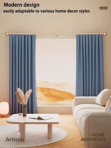 1pc Black/White/Gold Stainless Steel Shower Curtain Rod, Curtain Rod, Roman Rod, Sunshade Curtain Rod, Suitable For Bathroom Shower Curtains, Bedroom And Living Room Windows. - Multicolor - View 3